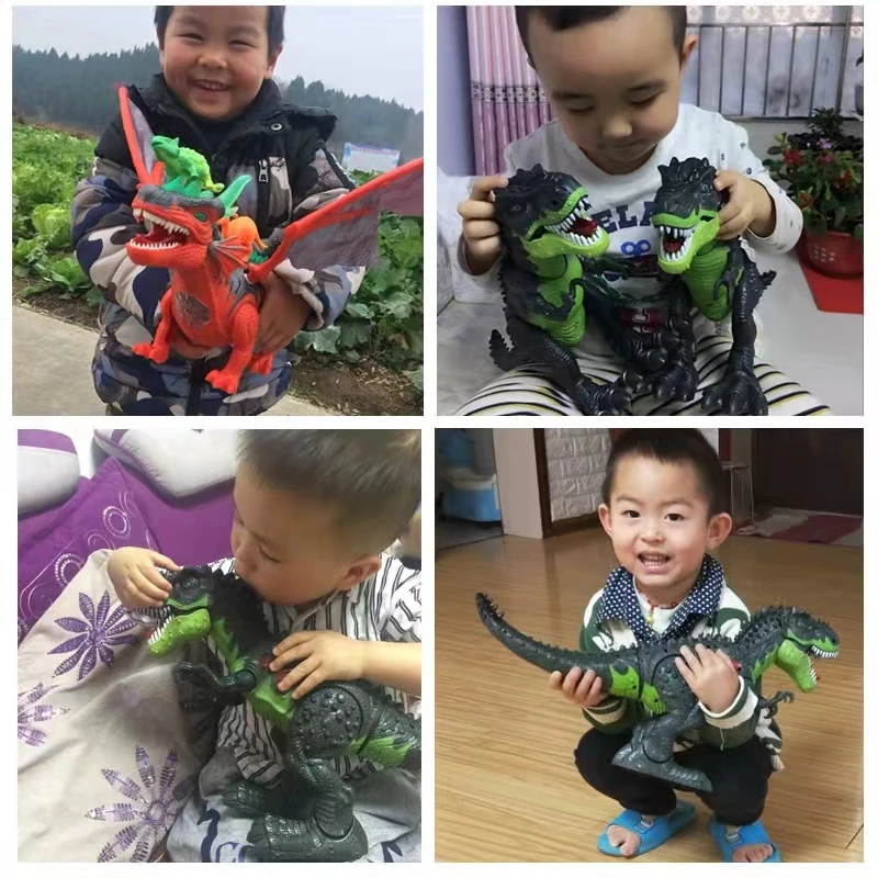 Large Spray Dinosaurs Tyrannosaurus RC Animal With Light Sound Robot Electronic Walking Model Children toys For Kid Gift XMAS