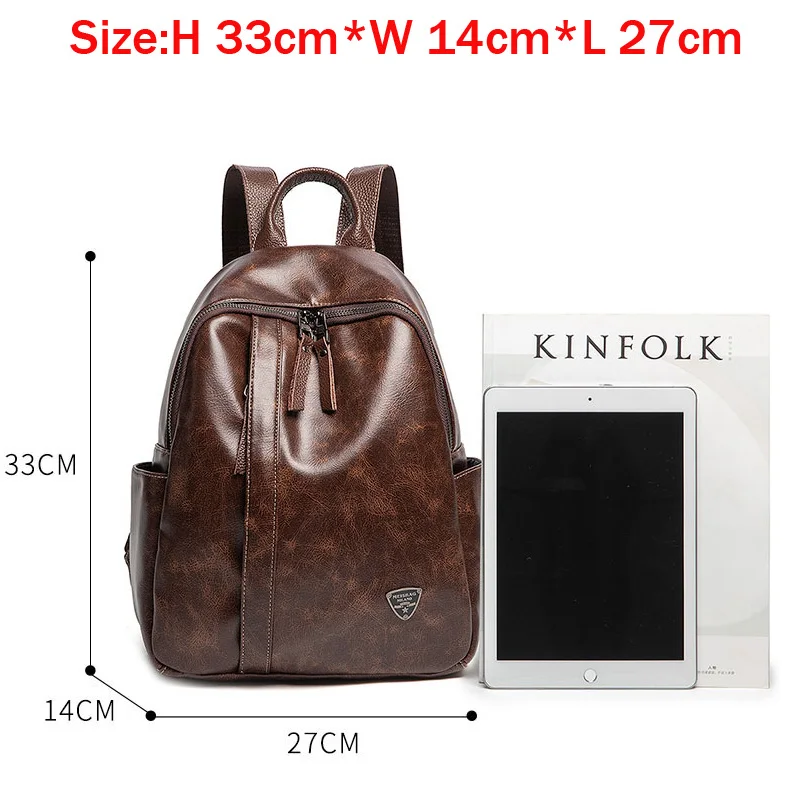 Женский рюкзак из кожи с масляным воском новинка 2019 противокражная двойная сумка