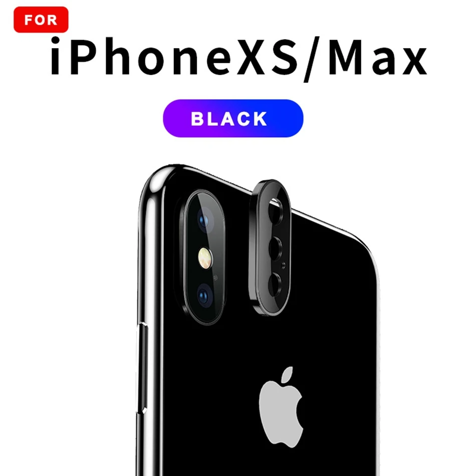 Закаленное стекло на iPhone 11 Pro X XS Max стеклянный объектив камеры протектор экрана для Apple iPhone11 Pro Max Защитная стеклянная пленка - Цвет: XS XSMAX Black