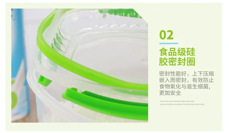 New Products Food Plastic Fresh-keeping Container Thick Transparent Refrigerator Storage Sealed Box Square Pp Milk Cans Small