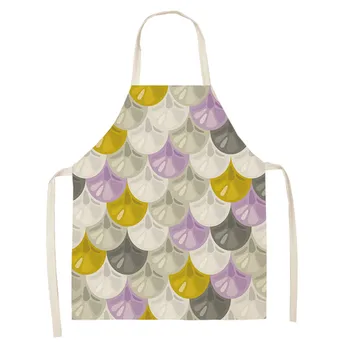 

Kitchen Apron Women Mermaid Scales Kitchen Aprons Unisex Cooking Catering Work Apron Belt Halterneck Apron Kitchen
