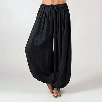 

Hot Casual Women Harem Pants Sports Baggy Hippie Workout Loose Trousers Sweatpants Solid Sports Loose Trousers