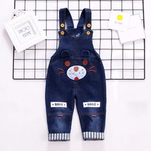 IENENS/От 1 до 3 лет; джинсовые комбинезоны для мальчиков и девочек; комбинезон для малышей с героями мультфильмов; длинные штаны для малышей; детский джинсовый комбинезон для мальчиков; одежда; брюки