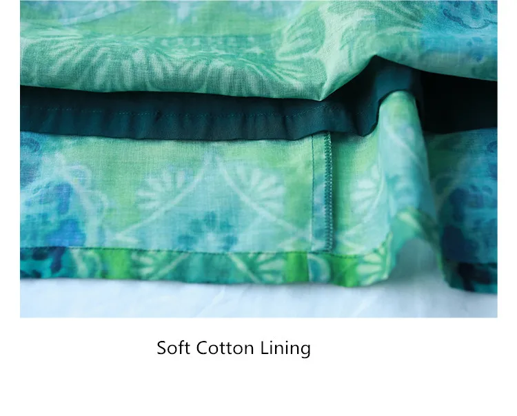 LZJN 2019 Women Autumn Long Sleeve Dress Floral Printed Belt Waist Long Dress Vestido Loose Robe with Pockets and Cotton Lining (18)