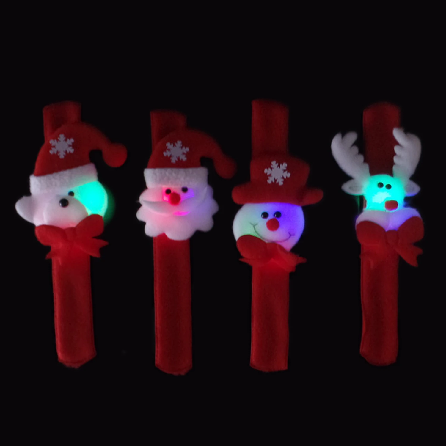 Besegad Kid 12Styles Cartoon Christmas Reindeer Santa Claus Snowman Bear Slap Bracelets Bear Elk Slap Circle Ring Wristbands Toy