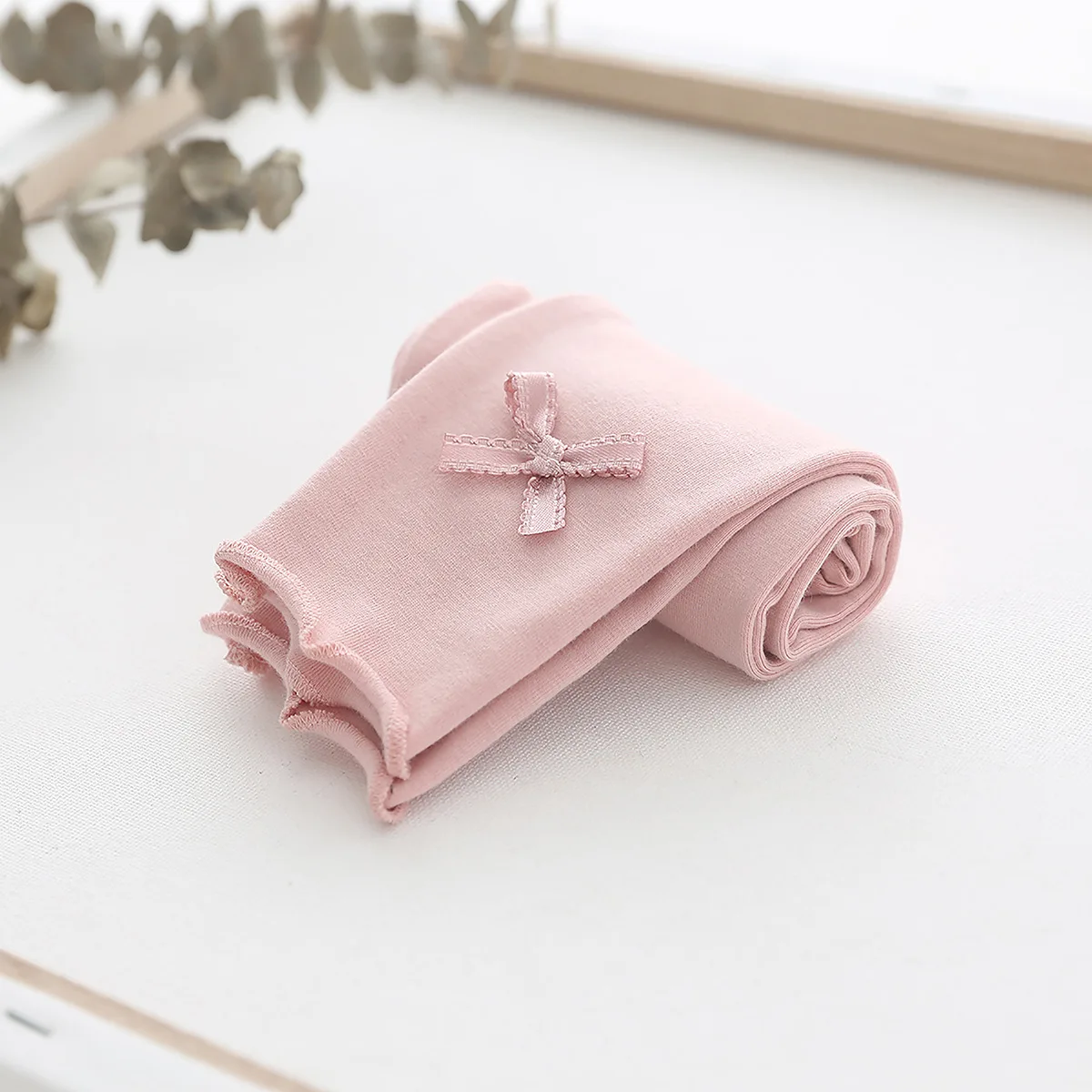 Special Offer JGG Crawler Solid Color Ribbon Bow Leggings 20# Autumn Childrenswear D104