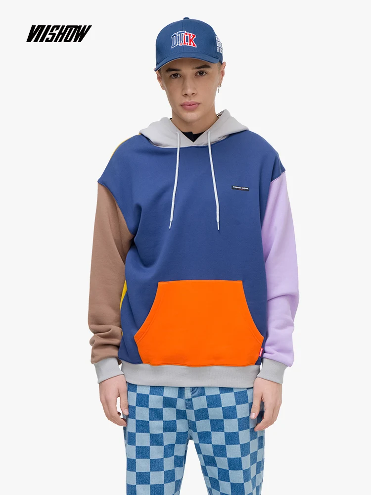 VIISHOW уличная Мужская толстовка бренд Sudaderas Para Hombre новинка 2019 весенние Лоскутные