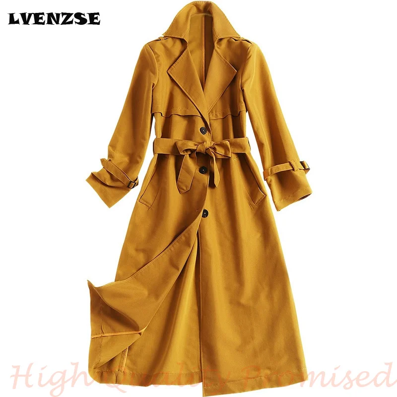 

Spring Autumn New Women's Casual Trench Coat Oversize Single Breasted Vintage Outwear Sashes Chic Cloak Female Slim Windbreaker