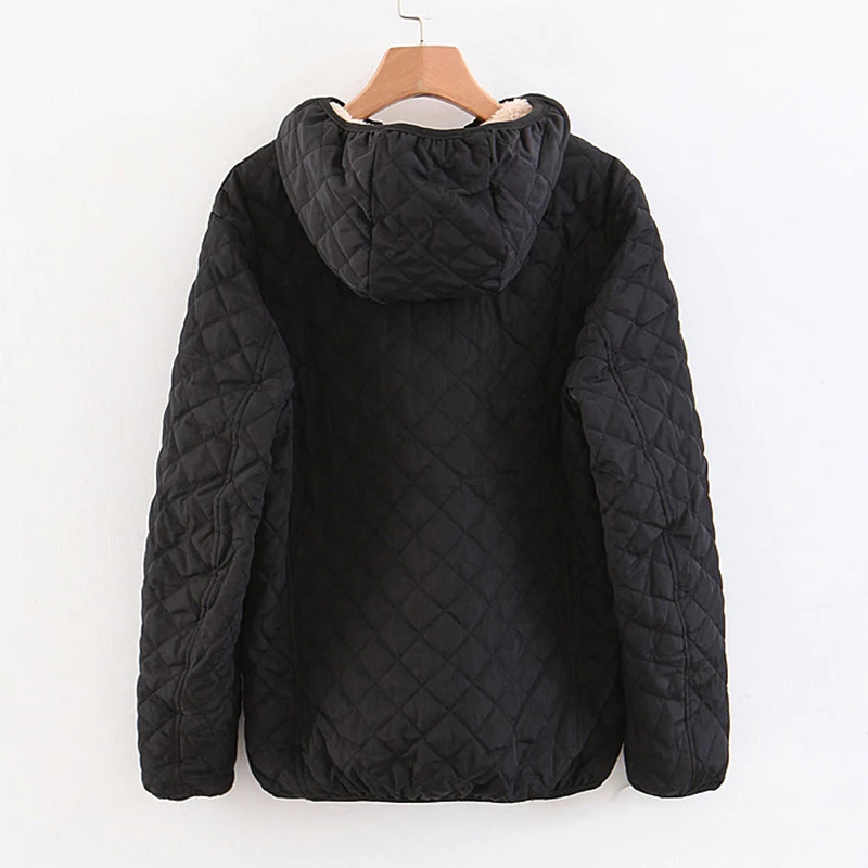 Autumn Jacket Womens Winter Outwear Coat Plus Velvet Lamb Hooded New Parkas Basic Jackets Female Women Winter Cotton Coats
