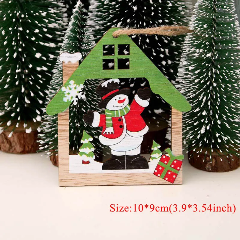 Деревянные украшения для рождественской елки, Подвесные рождественские украшения для дома, Navidad, рождественский подарок, счастливый год - Color: Wooden Pendant 02
