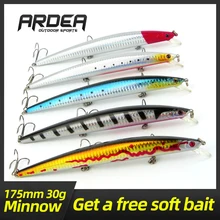 jerkbait 175mm 30g Minnow Fishing Lure Big Long Artificial Hard Bait Sea Fishing Big fish Wobblers Crankbait ARDEA