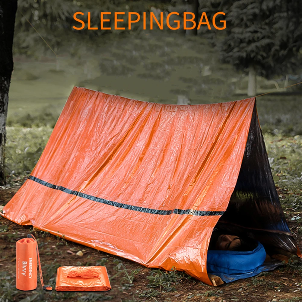 Tube Tent Emergency Survival Shelter Tarp Thermal Sleeping Bag with Whistle Survival Gear Blanket for Outdoor Hiking Camping 1 Tube Tent Emergency Survival Shelter Tarp Thermal Sleeping Bag with Whistle Survival Gear Blanket for Outdoor Hiking Camping 1