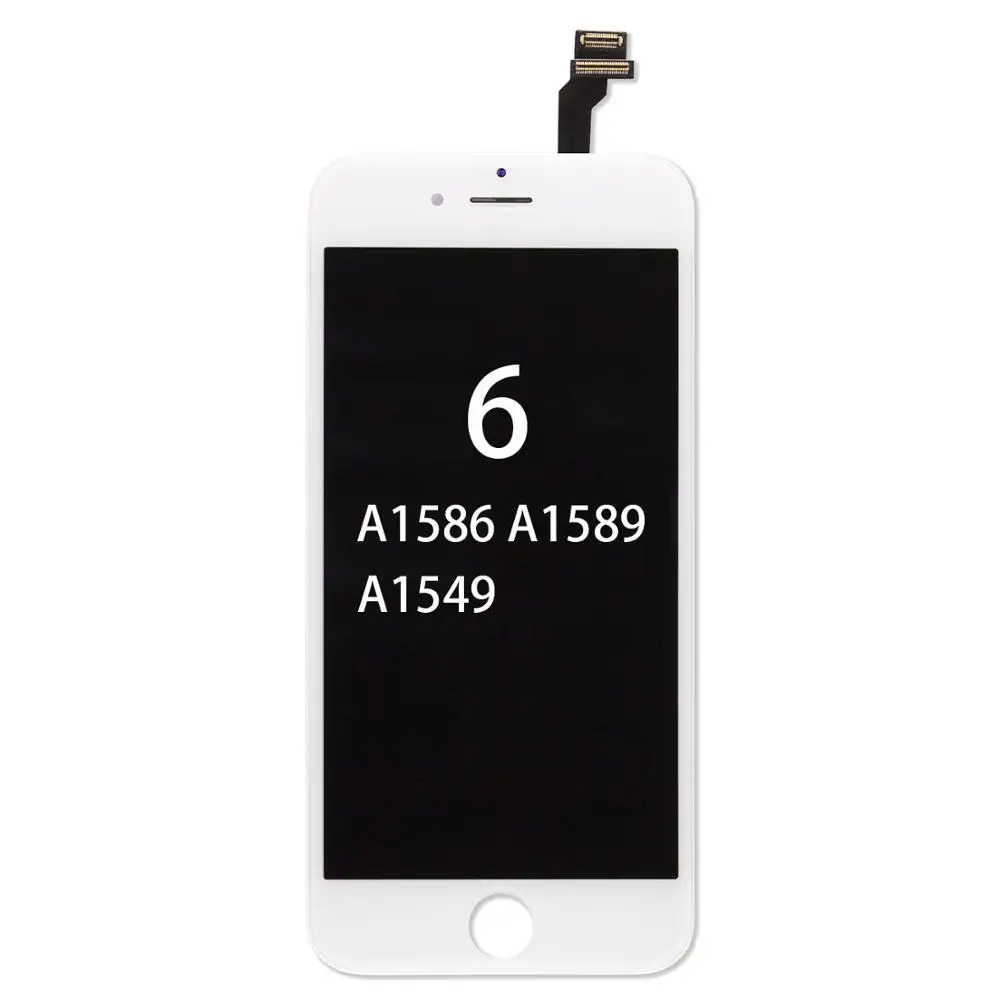 Черный/белый класс AAA+ ЖК-дисплей для iPhone 5 5S 6 6 S 7 3D сенсорный дигитайзер сборка экрана Ecran Замена+ закаленное стекло - Цвет: for iPhone 6 White