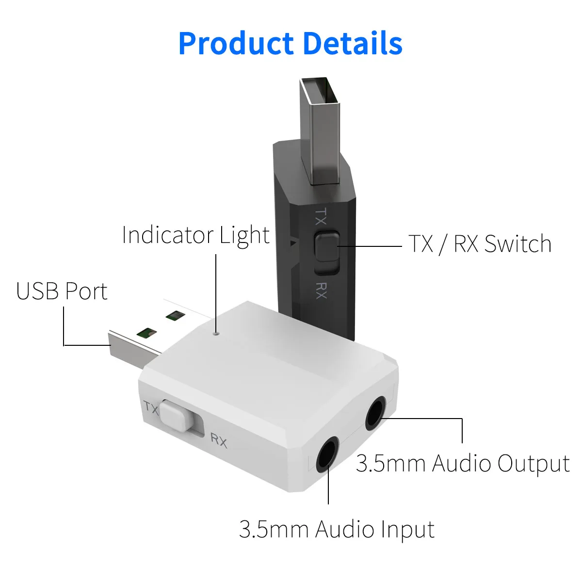 Обновленный 3 в 1 bluetooth 5,0 аудио приемник передатчик USB стерео беспроводной адаптер для ТВ ПК Компьютер Наушники динамик автомобиля