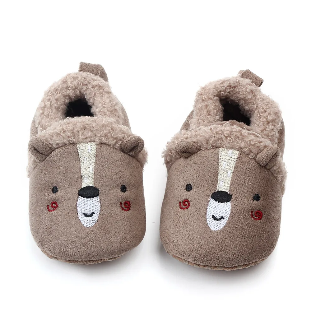 Обувь для новорожденных; бархатная теплая обувь для мальчиков и девочек; обувь для малышей; милая нескользящая обувь для малышей
