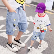 Новые стильные летние джинсы для девочек с рисунком картофеля фри одежда летняя для девочек модные джинсовые шорты в Корейском стиле