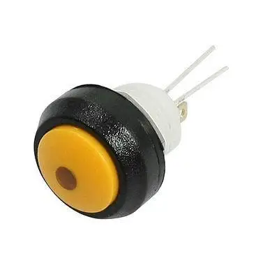 

11mm Thread SPST Yellow Light Waterproof Momentary Push Button Switch 24V 3A