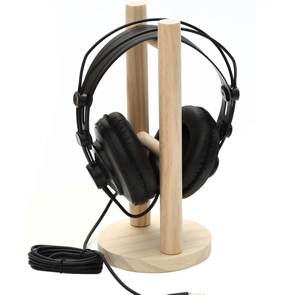 Wooden Headphone Headset Earphone Stand Holder Headphone Stand Holder Display for Headphones bracket Show Shelf