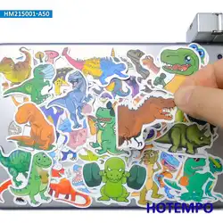 50 pcs Drôle de Bande Dessinée Dinosaures Mignon Coloré Animal Monde Autocollant pour Enfants Jouets Scrapbook Cahiers Bagages Téléphone Ordinateur Portable Autocollants 