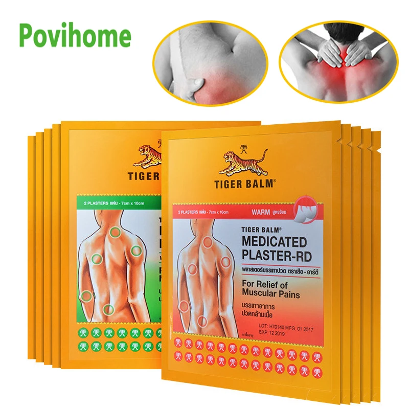 Обезболивающий пластырь с тайским тигровым бальзамом медицинский от боли в