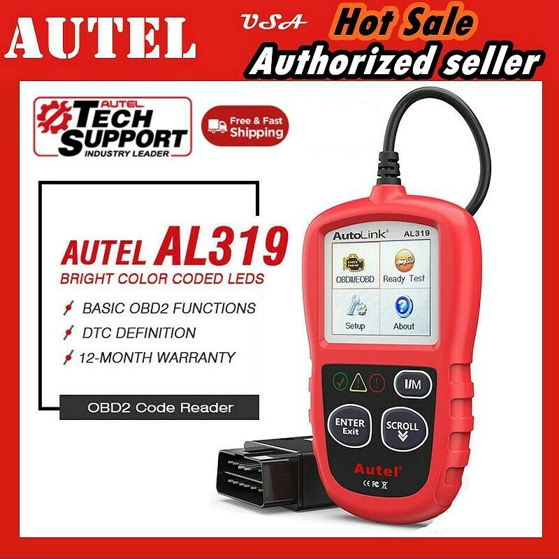 Autel Autolink Al319 Car Diagnostic Tool Diy Code Reader View Freeze Frame Data Can Eobd Mil Free Update Auto Obd2 Scanner Code Readers Scan Tools Aliexpress