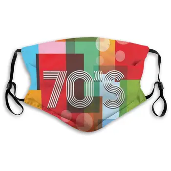 

Mouth Mask,Sanitary Mask,Protection From Dust, Ash,Pollen Face Masks Retro Groovy Art Backdrop Colorful Geometric Abstract