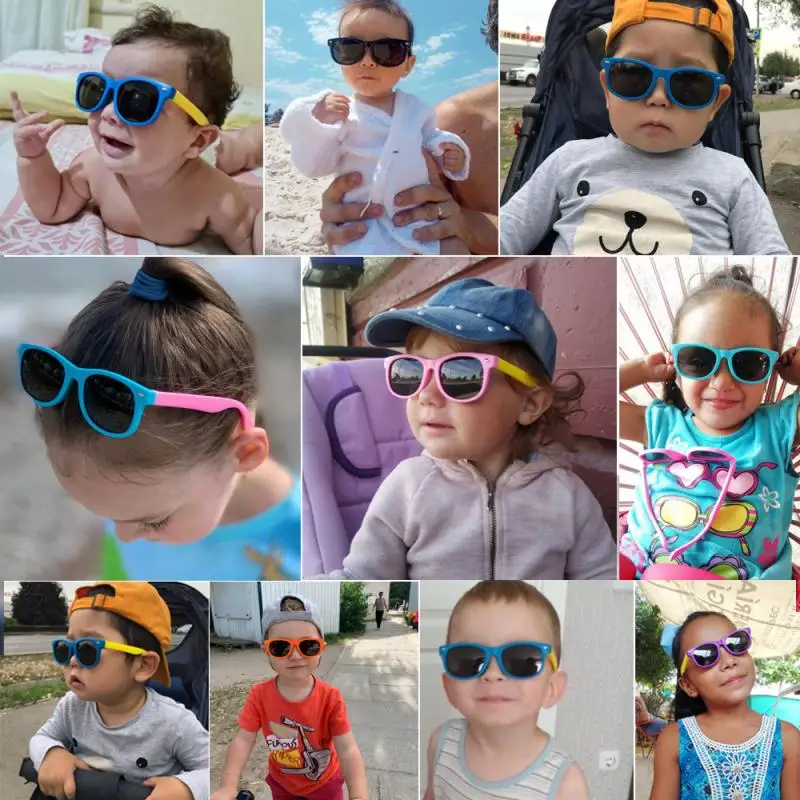 Kids Sunglasses LongKeeper TR90 Kids Polarized Sunglasses Boys Girls Baby Infant Sun Glasses Silicone Safety UV400 Eyewear Child Shades Gafas