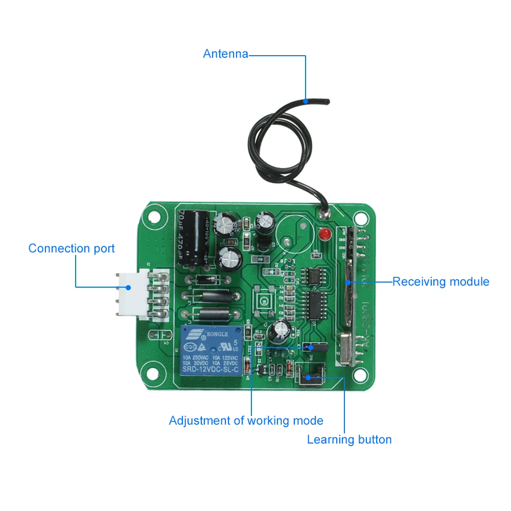 Умный дом 433 МГц DC 12 V-24 V 1CH Интеллектуальный переключатель Wi-Fi управление доступом открывания двери Беспроводной дистанционный переключатель реле приемник передатчик модуль коммутатора