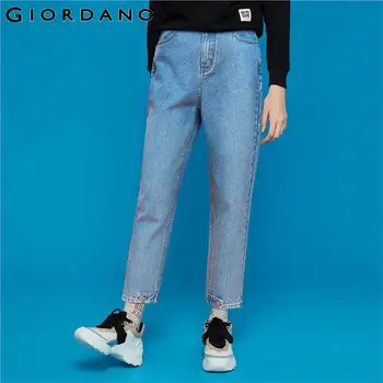 

Giordano Women Jeans High-rise Straight Ankle-length Denim Jeans Solid Button Closure Zip Fly Soft Jeans Mujer 05429314
