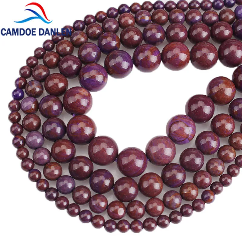 Beads Natural Stone Purple Jaspers Round Shape Loose Beads 4/6/8/10