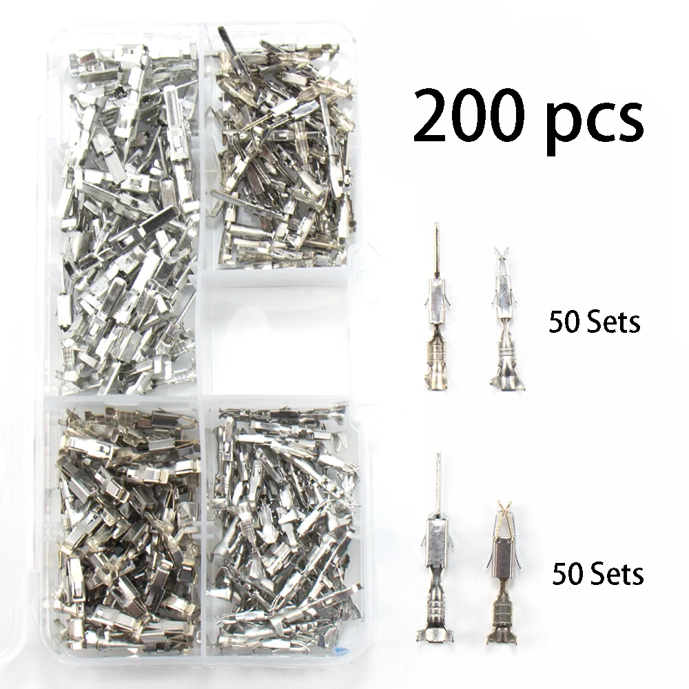 200pcs Boxed Car Splices Wire Terminal 1.53.5 Series Auto Electrical Female And Male Crimp Terminal With TE Pins Non-insulated1.png