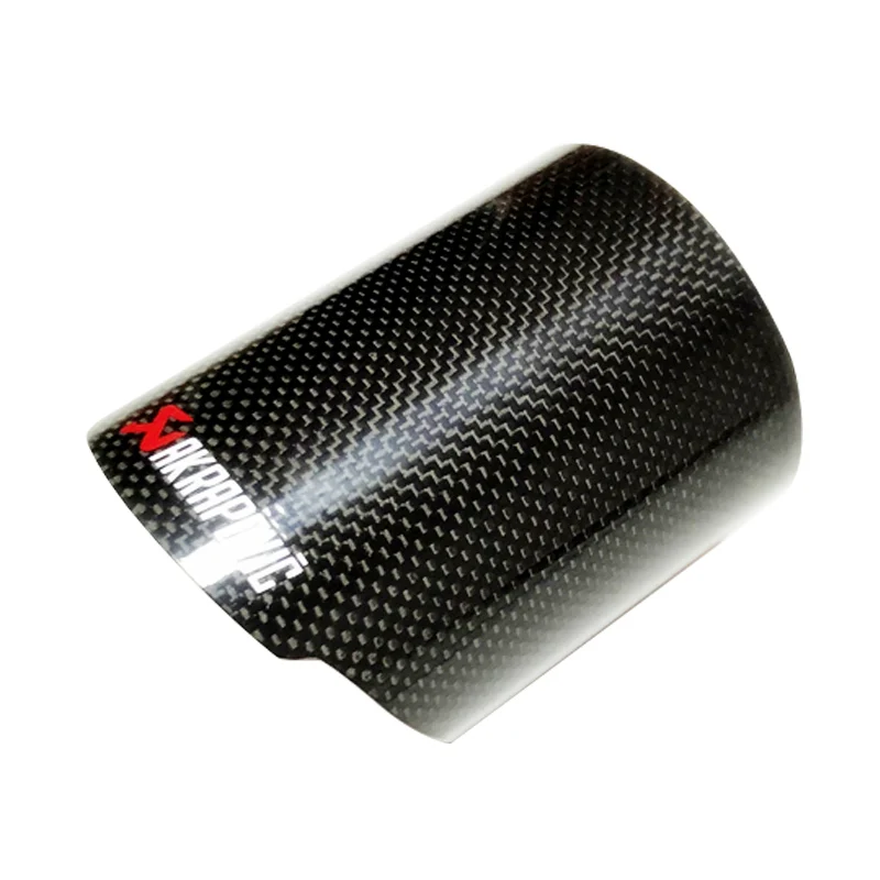 1 шт. Akrapovic выхлопной наконечник чехол Akrapovic выхлопной наконечник корпус автомобиля Универсальный выхлопной трубы глушитель наконечник крышка из углеродного волокна - Цвет: Glossy 76 with logo