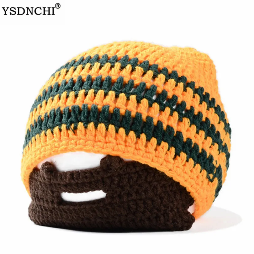 YSDNCHI лыжные зимние шапки унисекс; зимние; теплые; термо уличный спортивный головной убор вязаный крючком борода, шапка бини, усы велосипедная маска для лица