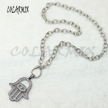 

3strands Fatima hand pendants necklace Retro necklace big link chain necklace fashion accessories for women 50397