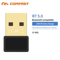 Adaptador usb bluetooth 5.0 para alto falante, receptor de áudio e música para pc, aptx, bluetooth 5.0