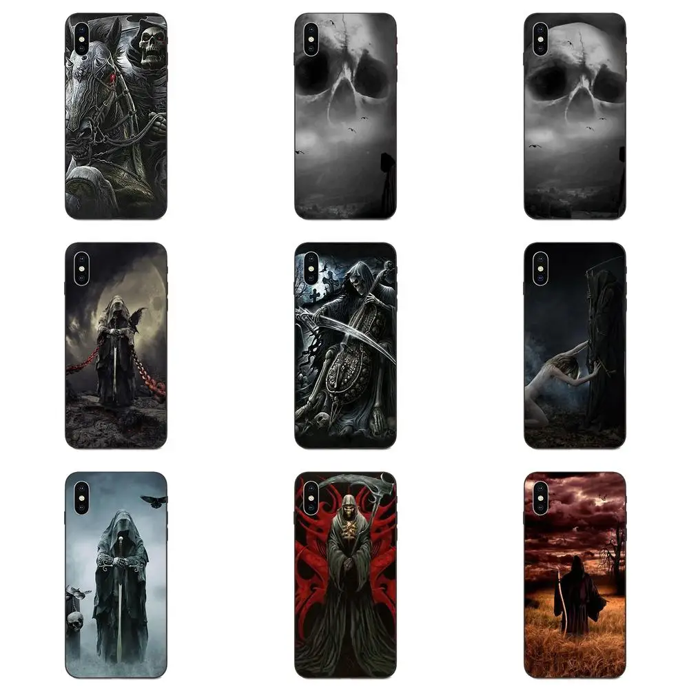 

TPU Cases Cover For Galaxy A8 A9 Star Note 4 8 9 10 S3 S4 S5 S6 S7 S8 S9 S10 Edge Lite Plus Pro G313 Grim Reaper Gothic Death