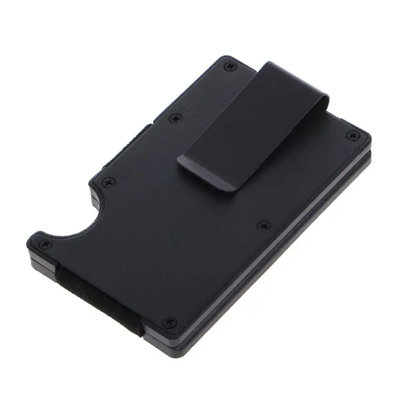 Черный 85*53 мм мужской держатель для Карт RFID Блокировка ID Кредитная карта кошелек Алюминиевый Чехол Зажим для денег держатель для карт Органайзер - Цвет: Черный