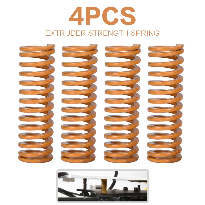 4 Pcs Yellow Ultimate Upgraded Heated Bed Flat Springs For Creality Ender 3 Pro CR-X CR-10 S CR-X CR-10 Mini CR-20