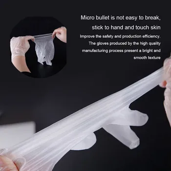

100Pcs/box Disposable Thick Transparent Food-Grade Gloves Medical Cleaning Polymer Gloves Cleaning Or Mechanic LCD ScreenTouch