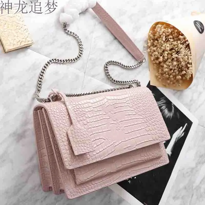 

Luxury Famous Designer Brand Logo Women Leather Handbags High Quality Genuine Leather Chain Shoulder Messenger Bags