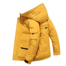 Мужская куртка-пуховик, новинка зимы, модная повседневная утепленная куртка с капюшоном на утином пуху, большие размеры, для мужчин 5XL