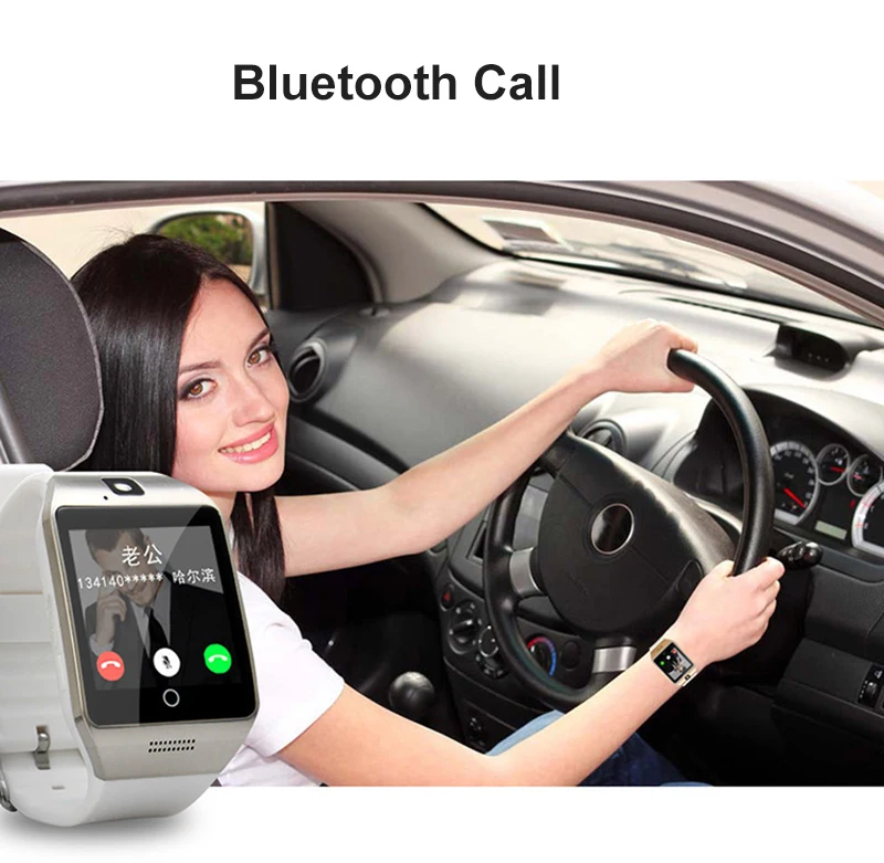 Bluetooth Смарт-часы Q18 с камерой Facebook, Whatsapp, Twitter, Синхронизация Смарт-часов, поддержка sim-карты TF для IOS Android PK U8 DZ09