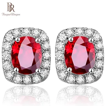 

Bague Ringen Fashionable Earrings for Women Classic Lady Temperament Silver 925 Jewelry Oval Ruby Anniversary Gift Wholesale