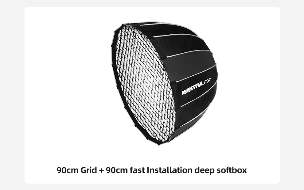 60cm 70cm 90cm 120cm Deep Parabolic Softbox Honeycomb Grid for Godox QR-P70/QR-P
