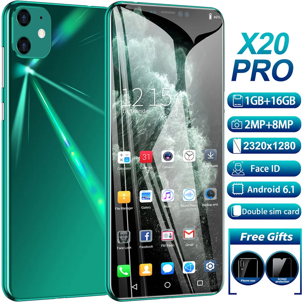 

Smartphone Wholesale X20 PRO Quad Core 6.1 inch Camera Android 6.1 1G+16G GPS 3G Call Mobile Phone EU best gift best gift 2020