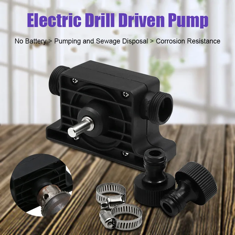 as picture Portable Electric Drill Pump Self Priming Transfer Oil Fluid Pumps Water Pumps with Accessories SNO88 - Цвет: as picture