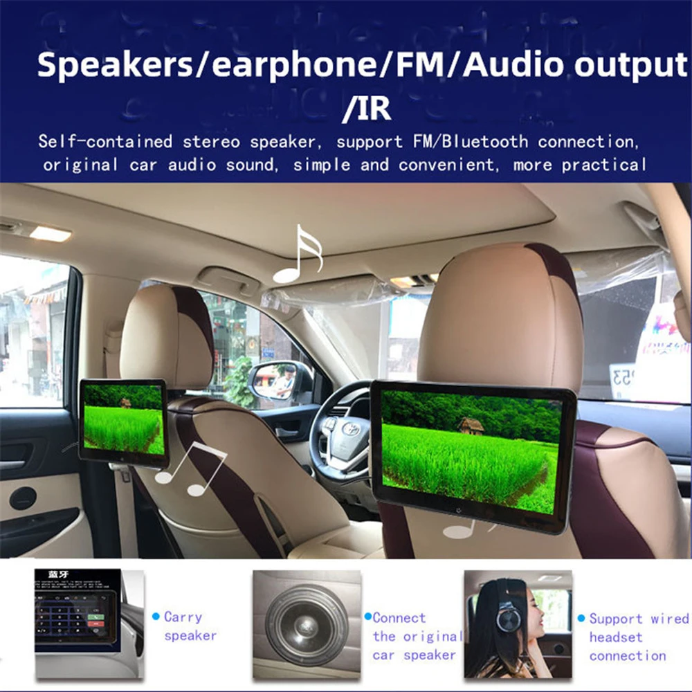 11 6 インチ車のヘッドレストモニター自動マルチメディアmp4 Mp5 ビデオプレーヤーtft Hd液晶ディスプレイのタッチ画面のbluetooth Usb Fmモニター Car Monitors Aliexpress