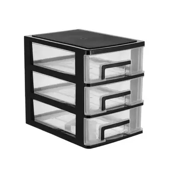 

Plastic Drawer Type Closet Portable Storage Cabinet Multifunction Storage Rack Organizer Furniture (Black and Transparent)