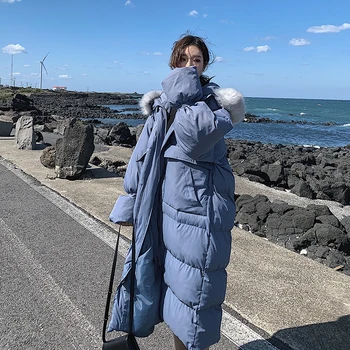 

2019 Winter Women Jacket X-long Hooded Cotton Padded Female Coat High Quality Parka Manteau Femme Hiver