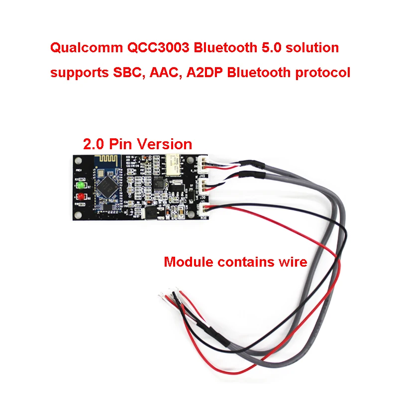 5,0 Bluetooth модуль QCC3008 QCC3003 CSR64215 без потерь APT-X Беспроводная Bluetooth плата аудиоресивера семейный автомобильный аудио DIY модуль - Цвет: QCC3003  2.0 Pin